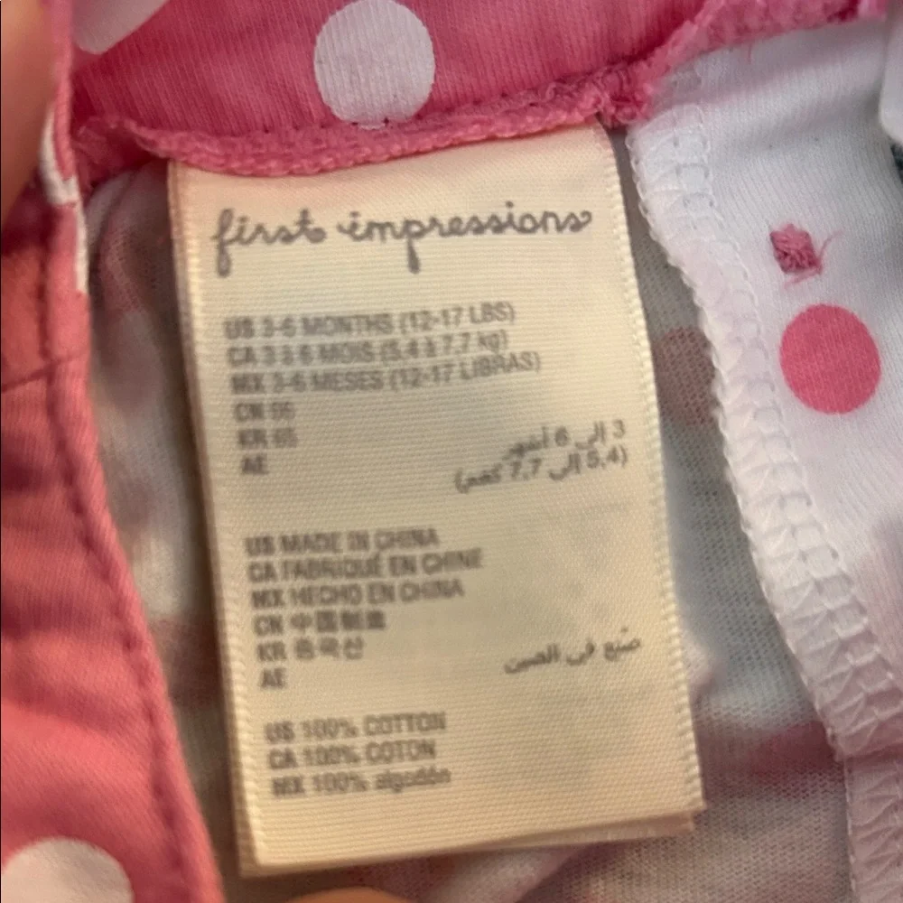 First Impressions Pink Polka Dot Diaper Cover with Bow